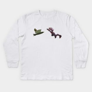 Doom Slayer In Rocket-Tub VS Hell Knight Kids Long Sleeve T-Shirt